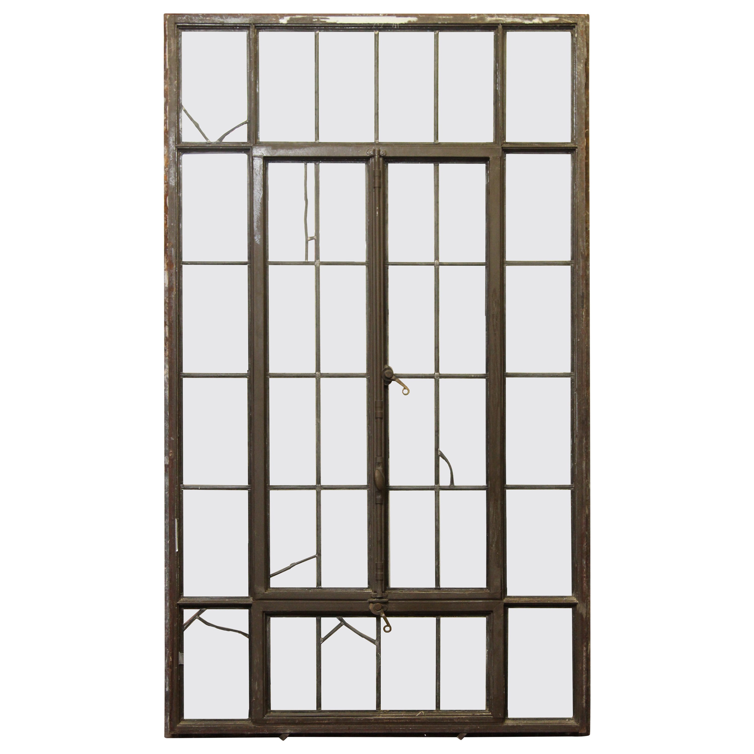 1905 Wisconsin Casement Steel Frame Window with Accents and Bronze Hardware