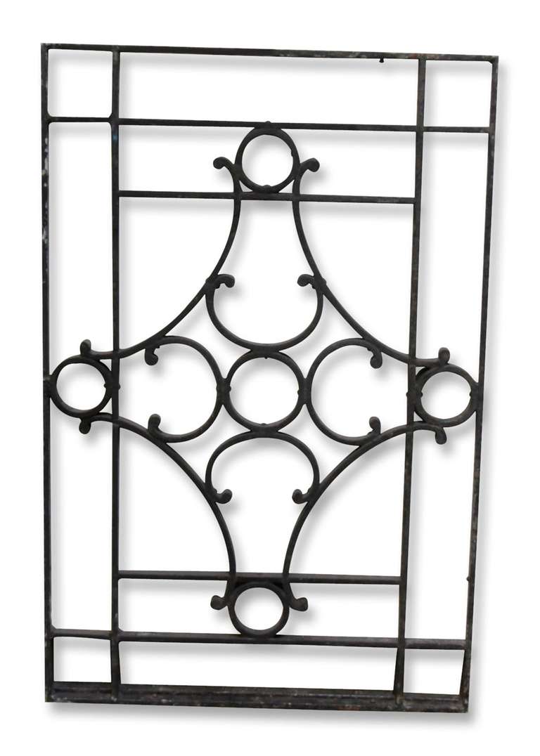 Rare French iron balcony grills. Sold as a pair. These can be seen at our National Warehouse located at 400 Gilligan St, Scranton, PA.