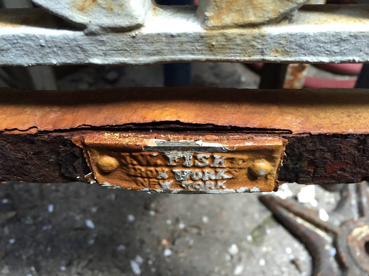 Late 19th Century 1800s Signed Fiske Cast Iron Seven-Piece Porch Surround