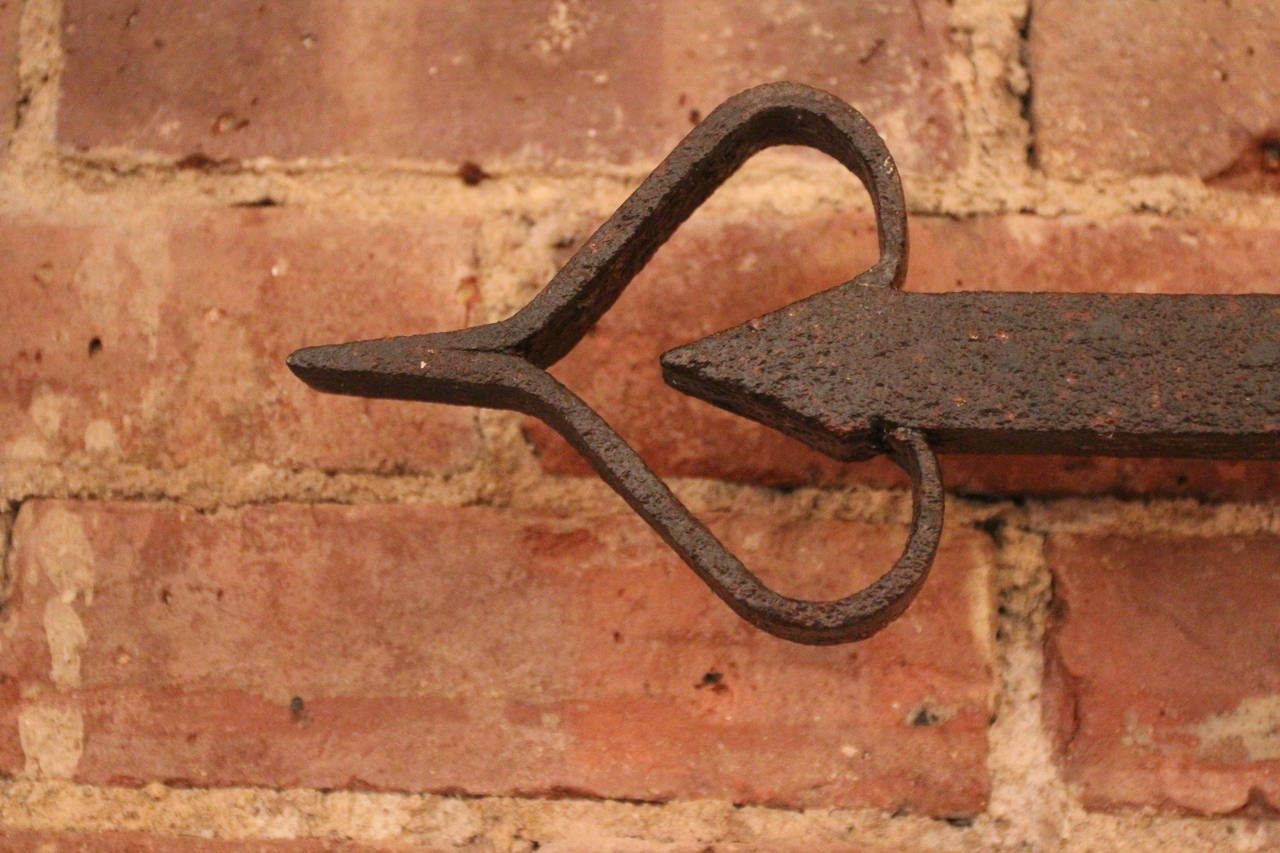 1890s Wrought Iron Cross with Hand Chasing from a Belgium Church