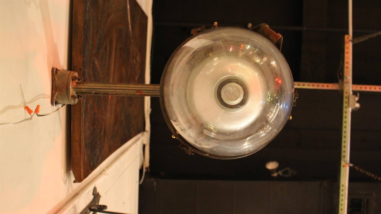 20th Century 1929 Holophane Explosion Proof Industrial Power Plant Sconce with Glass Shade