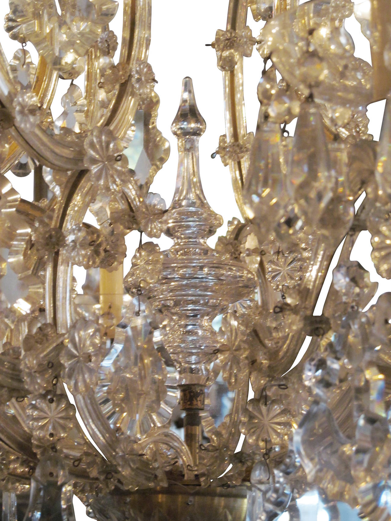 Mid-20th Century 1920s Large-Scale Two-Tier Marie Therese Eighteen-Light Crystal Chandelier