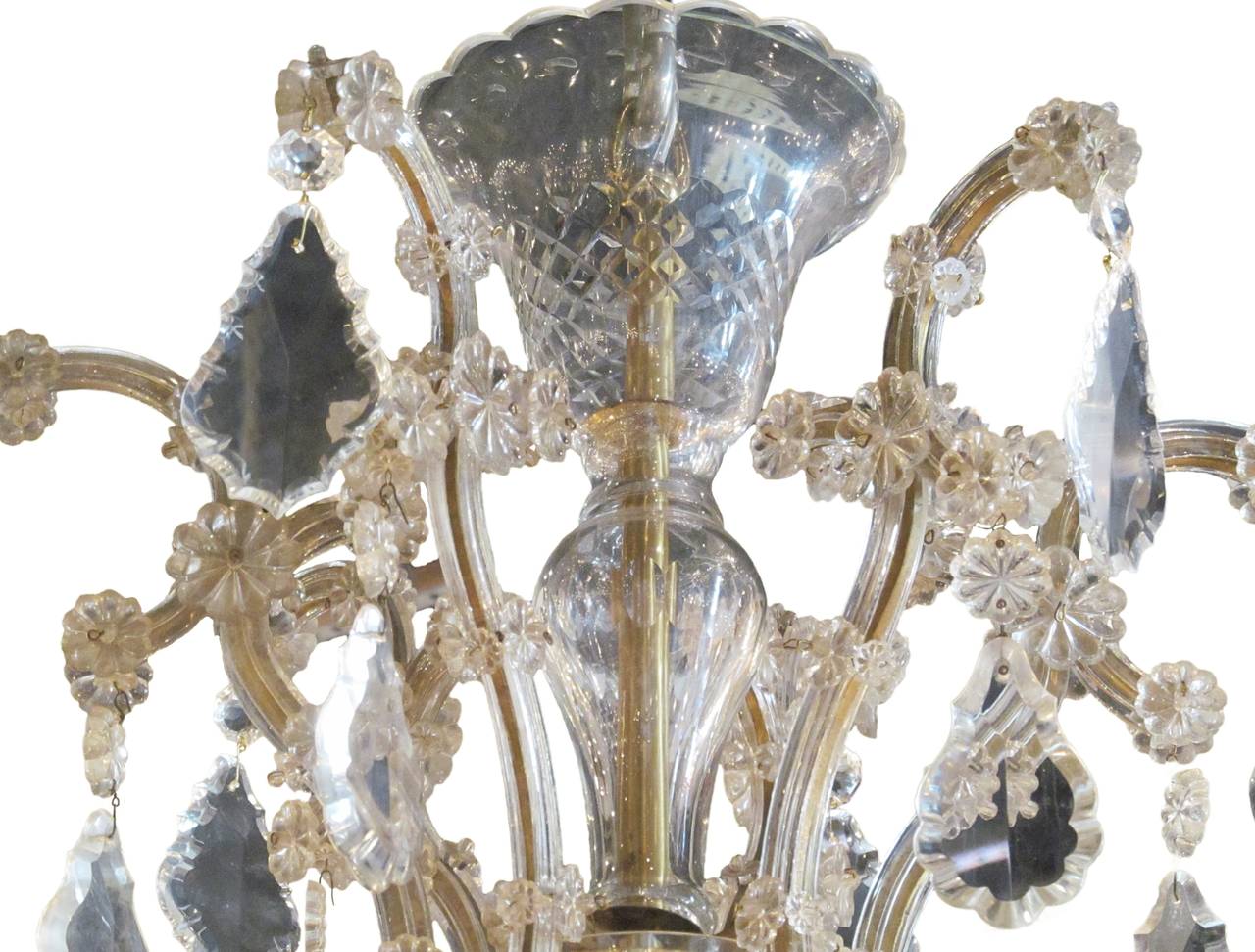 Argentine 1920s Large-Scale Two-Tier Marie Therese Eighteen-Light Crystal Chandelier