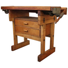 Vintage Industrial Carpenter's Adjustable Bench