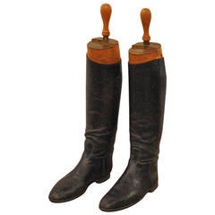 English Air of Leather Riding Boots