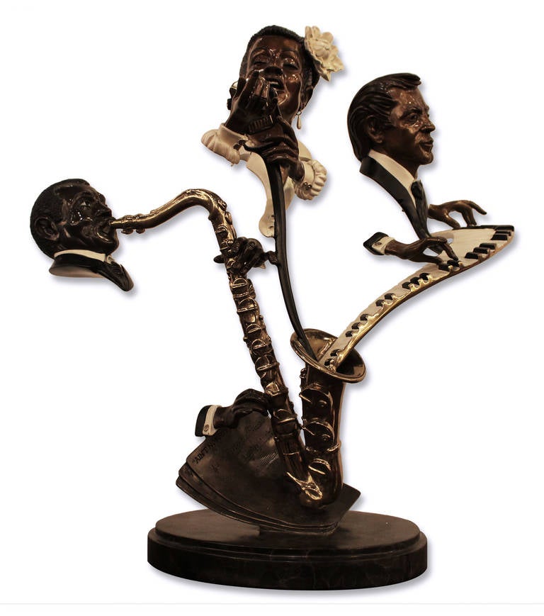 "Lady Day," a portrait of Billy Holiday by Paul Wegner, limited edition #175. Made of bronze in 1995. This can be seen at our 302 Bowery location in Manhattan.