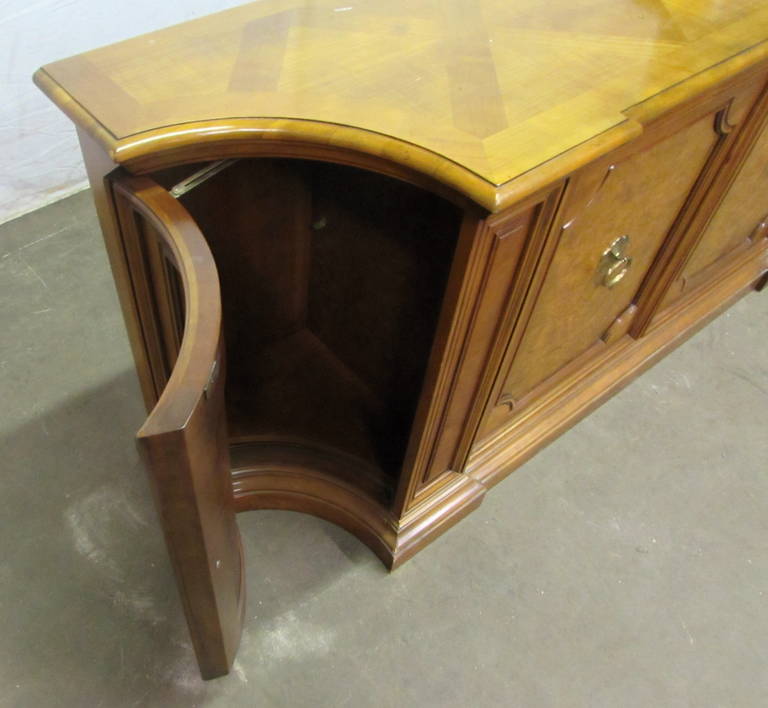 Antique Wood Sideboard with Parquet Top 1