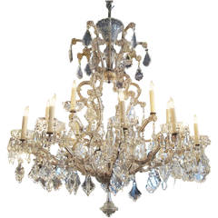 1920s Large-Scale Two-Tier Marie Therese Eighteen-Light Crystal Chandelier