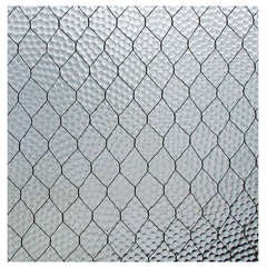 1920s 'Pebbled' Vintage Chicken Wire Glass