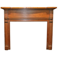 Antique Federal Style Wooden Pine Mantel