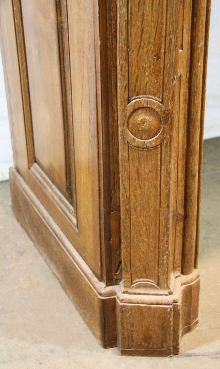 19th Century Hand Carved Oak French Provincial Mantel