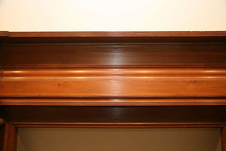 19th Century Antique Carved Wooden Federal Mantel with Bullseye Detail