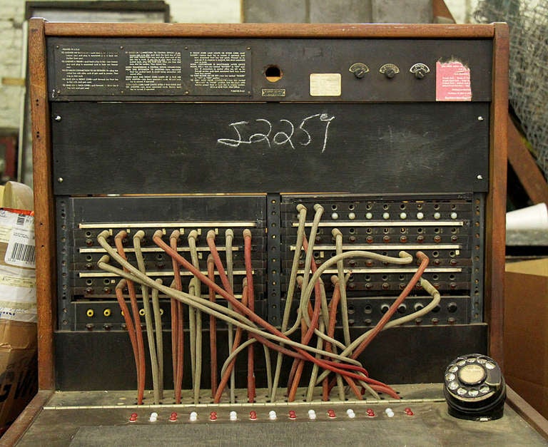 Old switchboard, the likes of which were the backbone of the telephone system for decades. Made by Western Electric and salvaged from eastern Pennsylvania. Can be seen at our National Warehouse at 400 Gilligan Street in Scranton, PA.