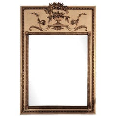 1940s Louis XVI Style Gilded Carved Wood Mirror