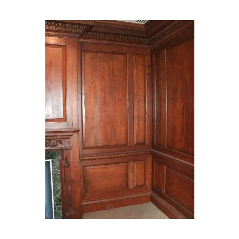 Mid-20th Century Antique Knotty Pine Paneled Room with Marble Mantel from Manhattan