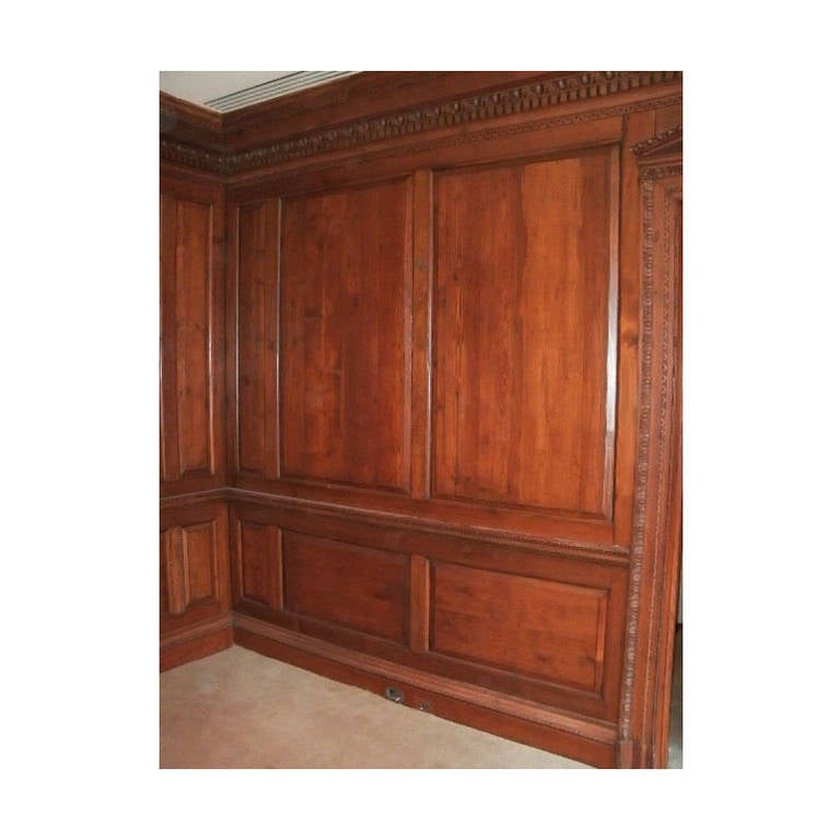 Antique Knotty Pine Paneled Room with Marble Mantel from Manhattan 1