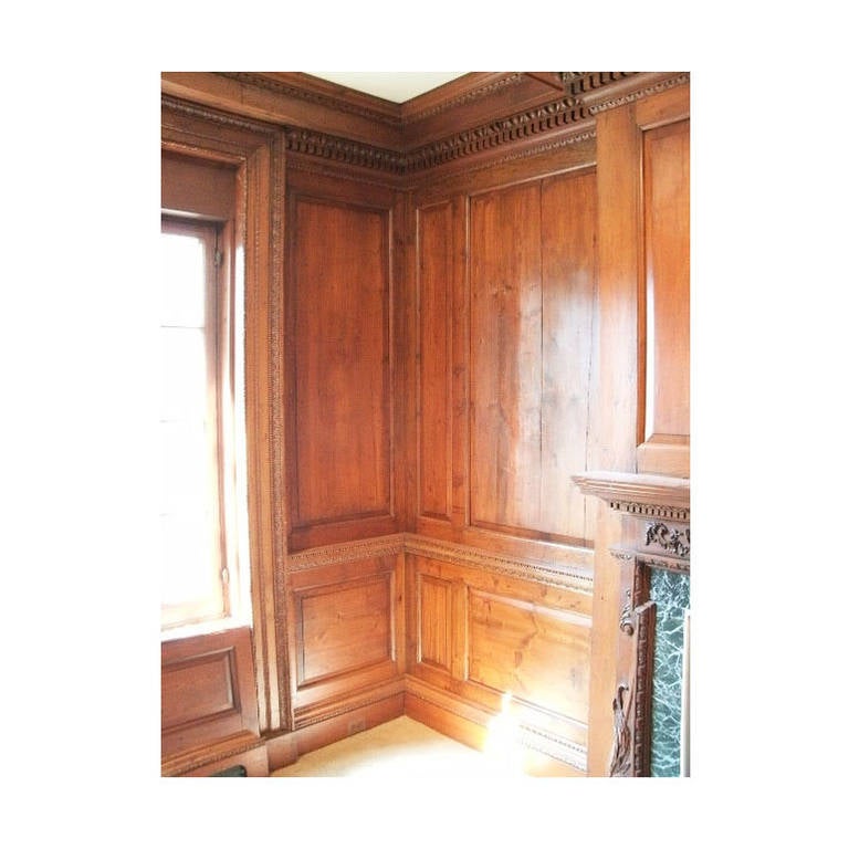 Antique Knotty Pine Paneled Room with Marble Mantel from Manhattan 3
