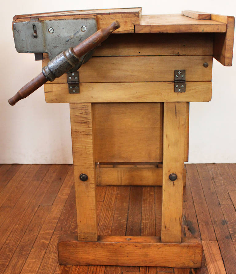 Industrial Carpenter's Adjustable Bench In Good Condition In New York, NY