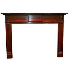 Large Wood Victorian Style Mantel with Center Tablet