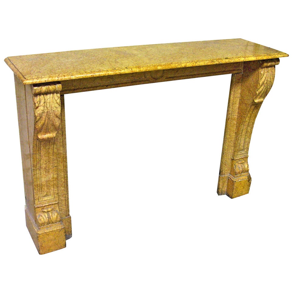 1890s Petite Yellow Marble Mantel from East 75th Street in Manhattan