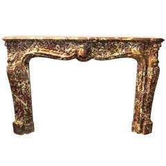 Mid-19th Century Louis XV French Oversized Marble Mantel 6