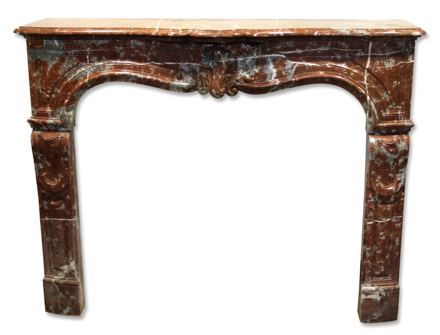 Louis XV Style Rouge Royale Marble Mantel