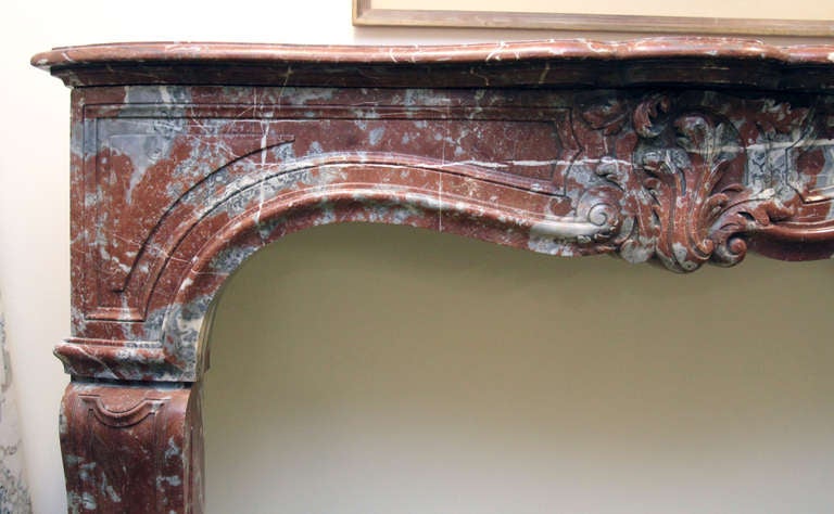 louis xv rouge royal marble fireplace