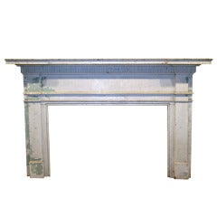 Federal Low Wide Antique Pine Wooden Mantel