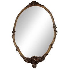 Antique Oval Gilded Mirror