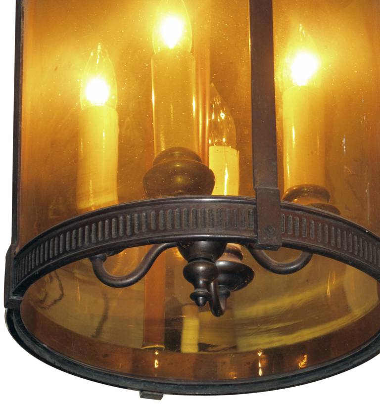 American 1940s Regency Style Lantern with Old Glass