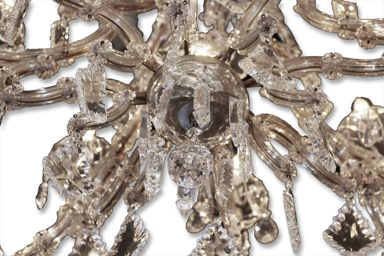 Marie Therese Crystal and Glass Chandelier In Excellent Condition In New York, NY