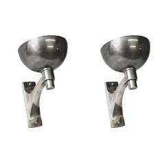 1930s Set of Two Wall Sconces with Original Nickel