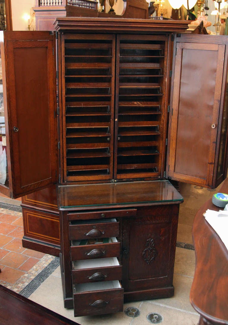 antique wooden dental cabinet