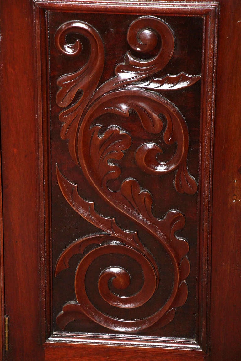 Carved Wood Corner China Cabinet 1