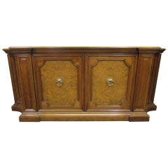 Antique Wood Sideboard with Parquet Top