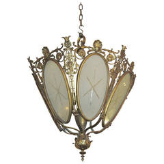 Bronze Theater Light with Oval Glass