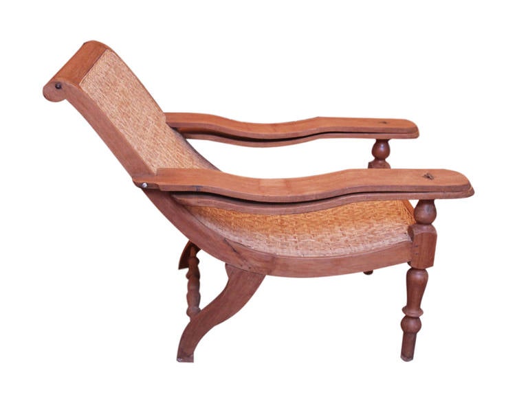 20th Century British Colonial Teak Plantation Chair