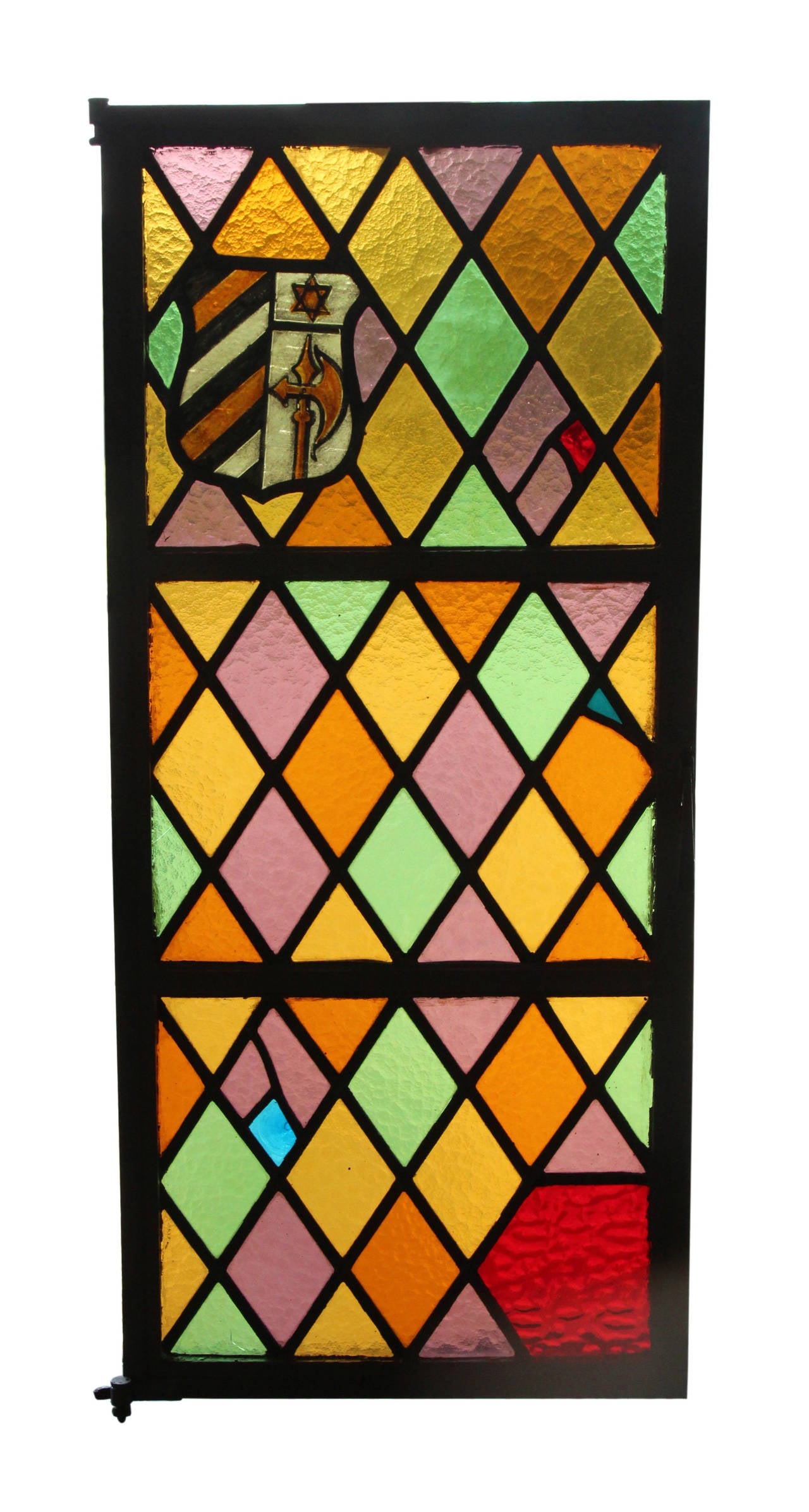 Painted 1920s Set of Eight Steel Stained Glass Windows from East 86th St. in Manhattan