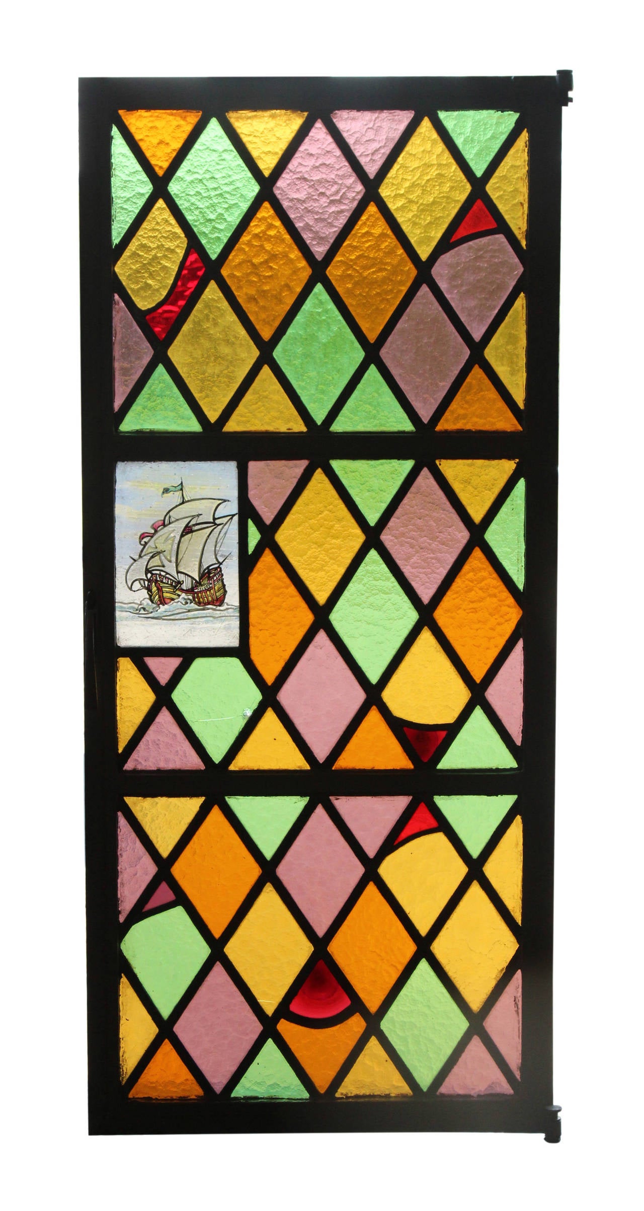 1920s Set of Eight Steel Stained Glass Windows from East 86th St. in Manhattan In Excellent Condition In New York, NY