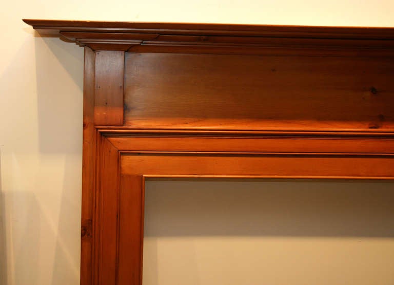 Primitive American Antique Pine Mantel In Excellent Condition In New York, NY