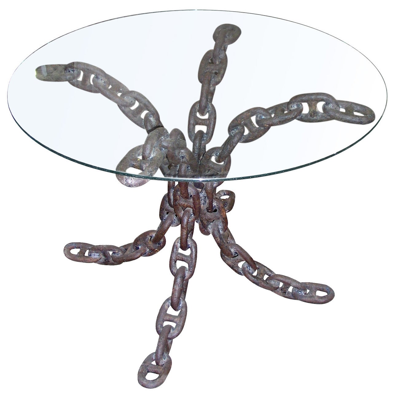 Unique Wrought Iron Nautical Anchor Chain Link Table