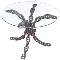 Unique Wrought Iron Nautical Anchor Chain Link Table