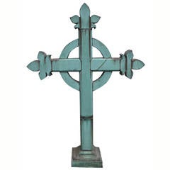 Antique 1800s Original Patina Celtic Copper Cross from an Old Brooklyn, NY Church