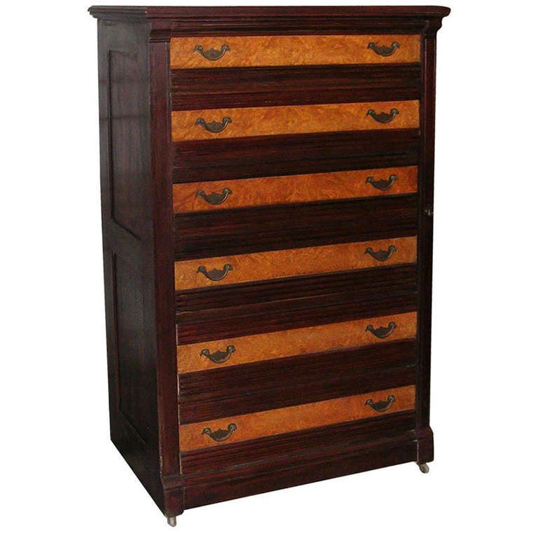 1860s Six Drawer Dresser With Side Lock, Dresser With Lock
