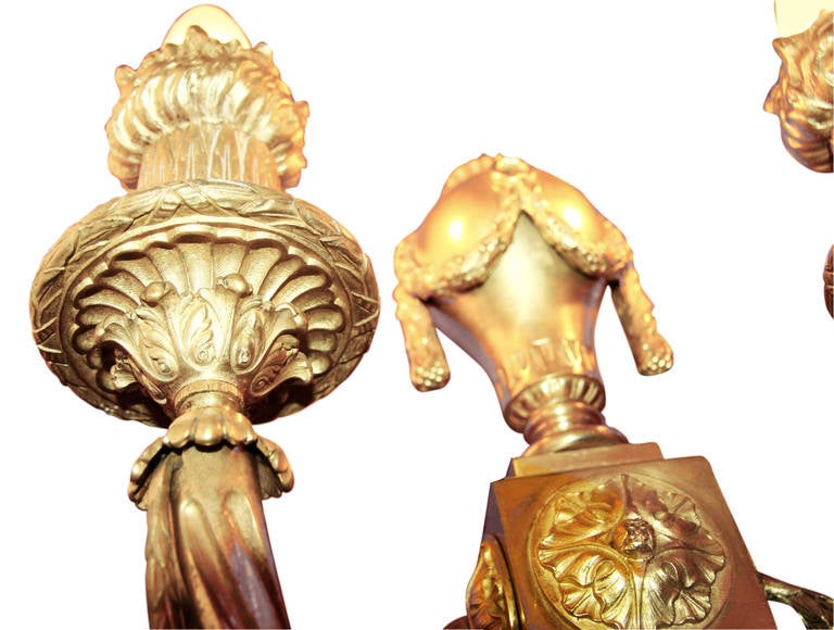 1930s Pair EF Caldwell 2 Arm Gilded Bronze Sconces For Sale 6