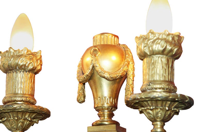 1930s Pair EF Caldwell 2 Arm Gilded Bronze Sconces For Sale 7