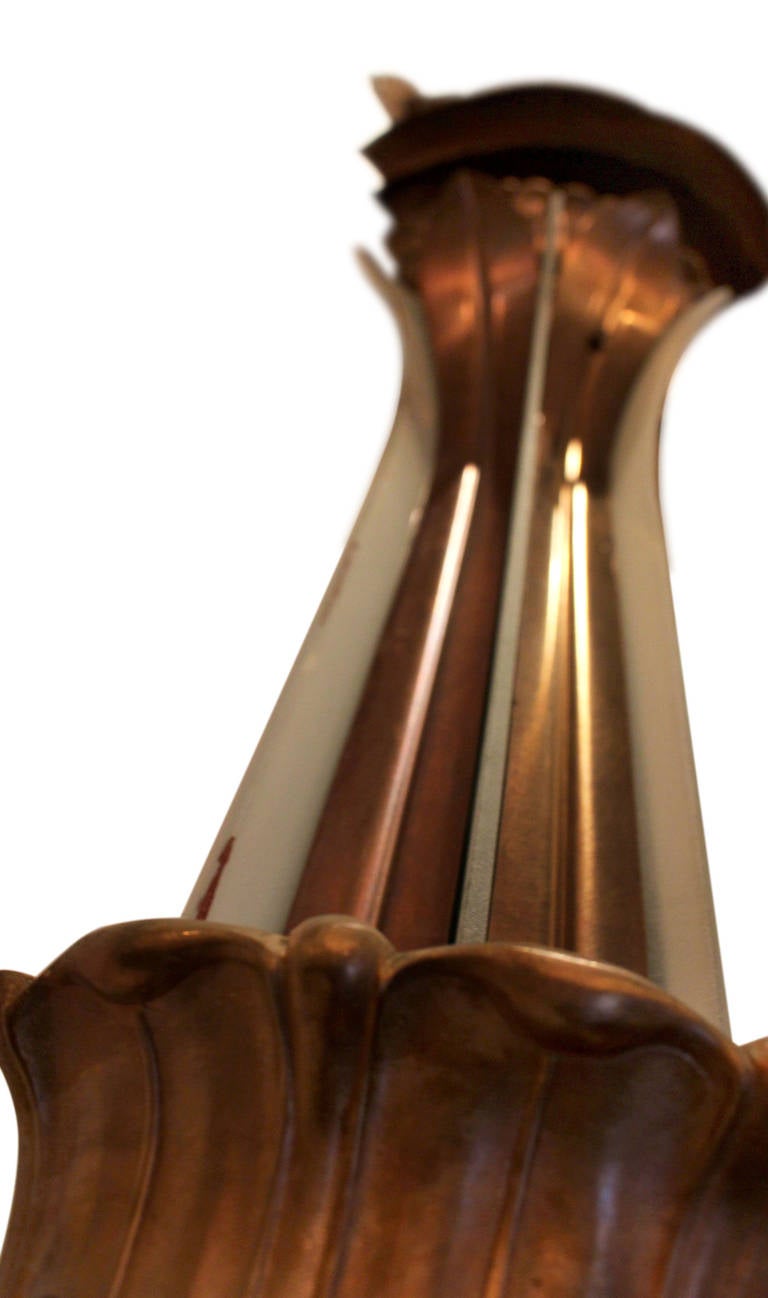 Pair of Red Brass Art Deco Theater Sconces from 1939 1