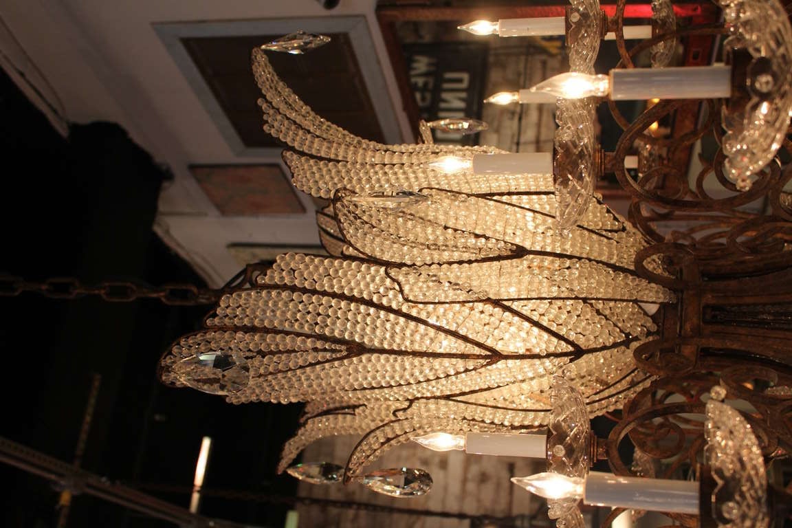 1930s Italian Crystal Beaded Chandelier 1