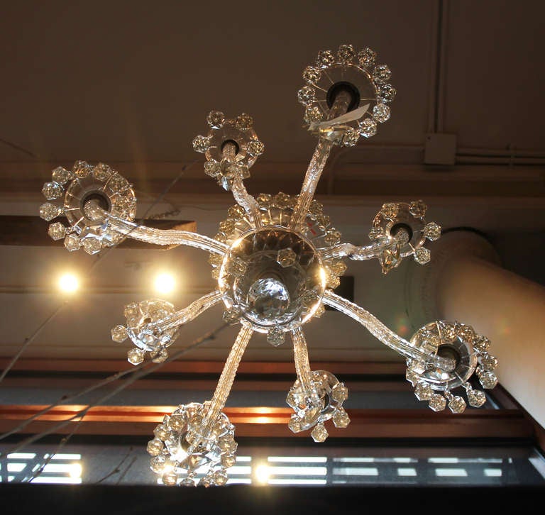 19th Century Eight light Waterford crystal chandelier
