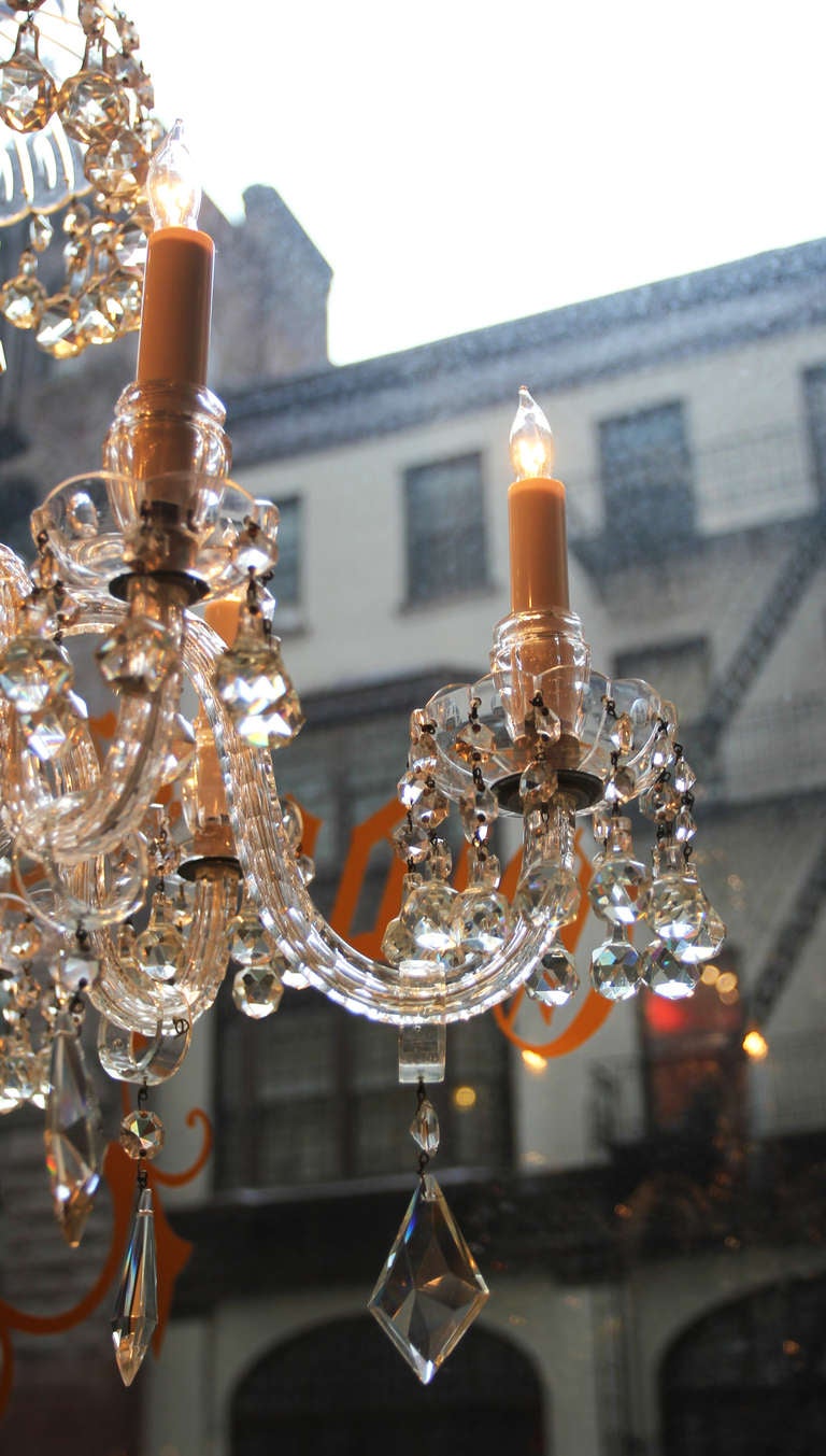 Eight light Waterford crystal chandelier In Excellent Condition In New York, NY
